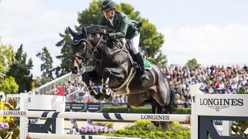 Billy Twomey with Jumping Jack van de Kalevallei in the Longines League Of Nations final