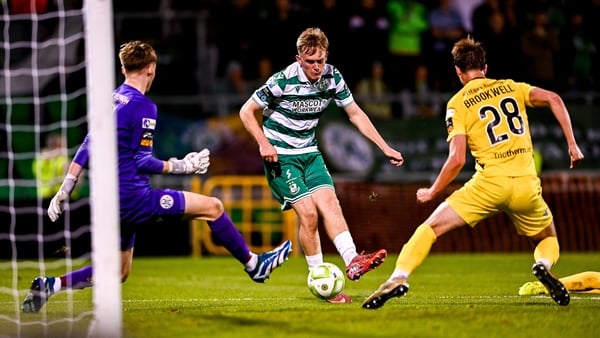 Shamrock Rovers striker Michael Noonan scores his side's fifth goal against Kerry FC