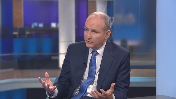 Micheal Martin speaking on RTE Six One News