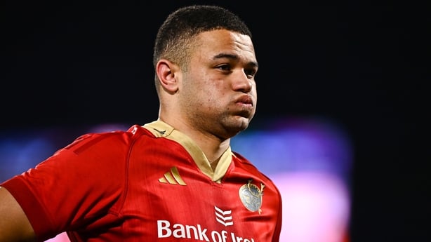 28 February 2025; Shay McCarthy of Munster after his side's defeat in the United Rugby Championship match between Munster and Edinburgh at Virgin Media Park in Cork. Photo by Tyler Miller/Sportsfile