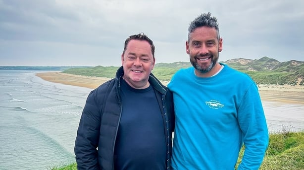Neven Maguire with surfer Richie Fitzgerald in Bundoran in the show Neven's Ulster Food Tour