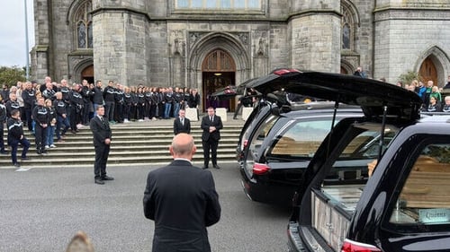 Mourners gathered at St Patrick's Church, Dundalk (Pic: RollingNews.ie)