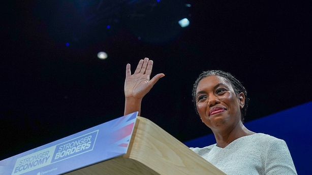 Conservative Party leader Kemi Badenoch delivers her speech on the final day of the Conservative Party conference