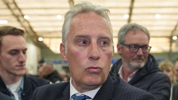Ian Paisley Jr at a count centre in Magherafelt