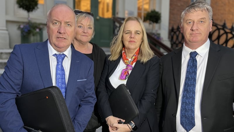 Brendan Farrell (L) was among members of the family to meet Minister for Justice Jim O'Callaghan