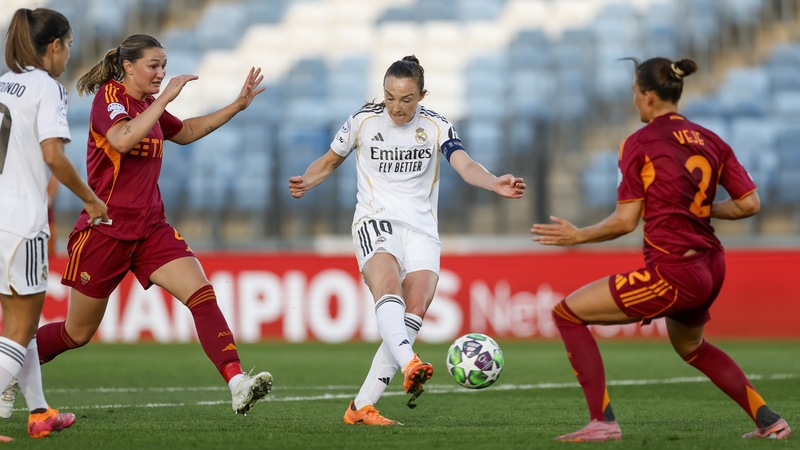 Caroline Weir scores Real Madrid's second goal against Roma
