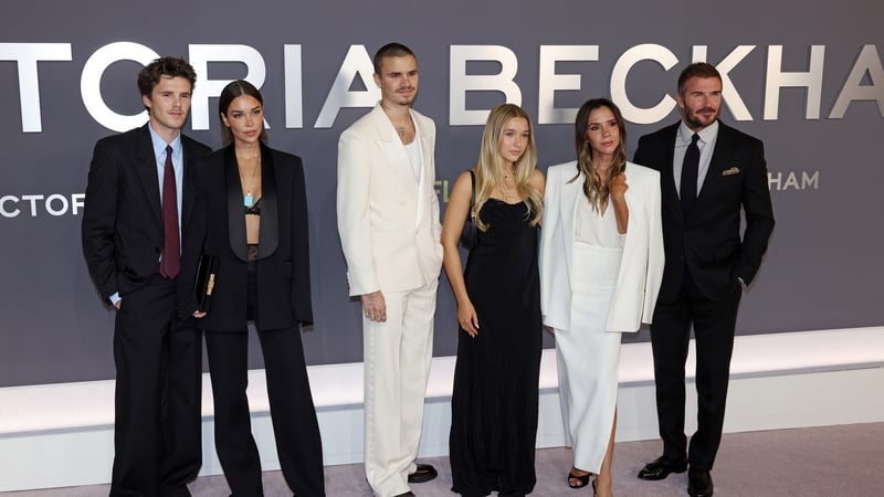 It's a family affair: Cruz Beckham, Jackie Apostel, Romeo Beckham, Harper Beckham, Victoria Beckham and David Beckham
