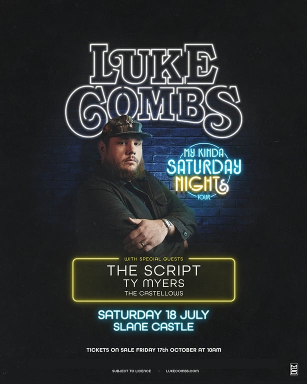 Poster for Luke Combs gig at Slane Castle in 2026