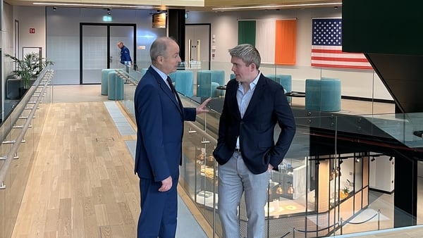 Taoiseach with John Collison at new Stripe HQ