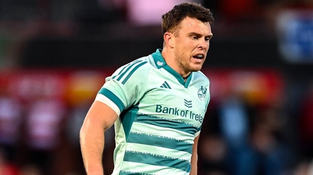 5 September 2025; Tom Farrell of Munster during the pre-season friendly match between Gloucester and Munster at Kingsholm Stadium in Gloucester, England. Photo by Patrick Khachfe/Sportsfile