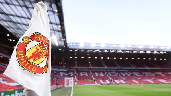 MANCHESTER, ENGLAND - FEBRUARY 23: A general view of a corner flag prior to the UEFA Europa League knockout round play-off leg two match between Manchester United and FC Barcelona at Old Trafford on February 23, 2023 in Manchester, England. (Photo by Alex