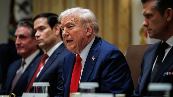 US President Donald Trump during a cabinet meeting at the White House