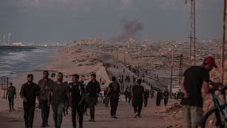 Smoke rises from the area after Israeli airstrikes targeted areas in the Gaza