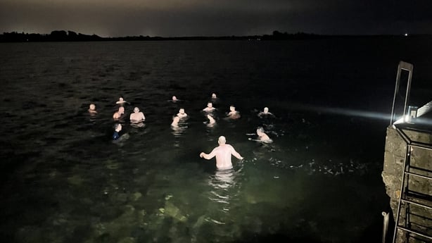 Members of Blueballs Midlands in the water during a meet up.