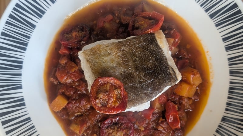 Mags Roche's roast cod with chorizo, tomato and red pepper: Today