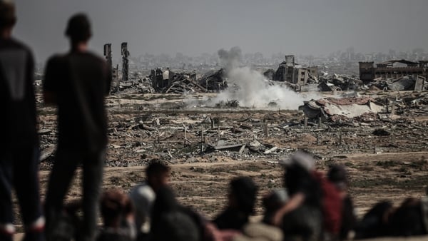 GAZA CITY, GAZA - OCTOBER 10: Smoke rises from the region after Israeli airstrikes targeted areas in the Gaza Strip despite the announcement of a cease-fire agreement, in Gaza City, Gaza on October 10, 2025. (Photo by Moiz Salhi/Anadolu via Getty Images)