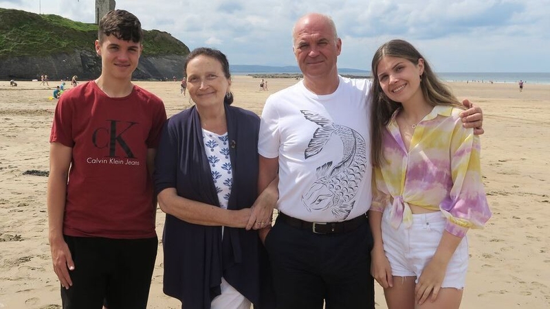 Dr Tony Holohan, his children and late wife, Dr Emer Holohan, pictured on holiday in 2019