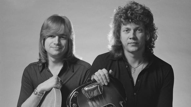 The Moody Blues stars Justin Hayward and John Lodge pictured in 1975