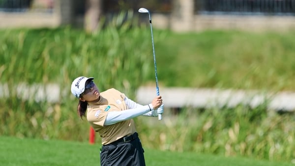 Japan's Minami Katsu plays a shot during the Shanghai LPGA golf tournament in Shanghai