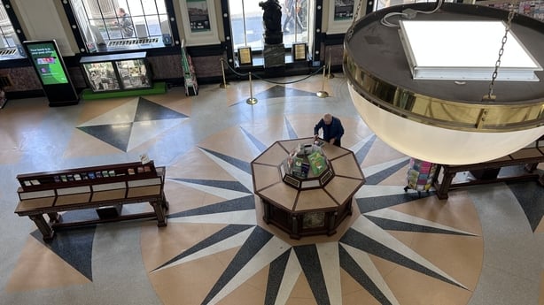 An overhead look at the interior of the GPO.