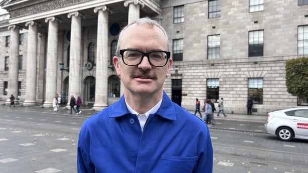 Emmett Scanlon standing outside the GPO.