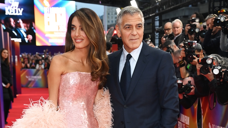 George Clooney was accompanied by his wife Amal to the BFI London Film Festival screening of Jay Kelly on Friday night
