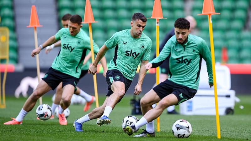 The training session was open to the media as Ireland went through their paces on the Sporting pitch