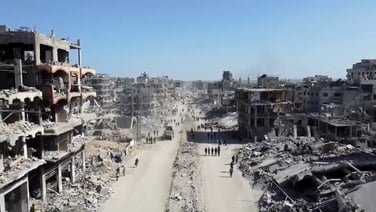 Drone footage shows destruction in Gaza City as Palestinians return to homes