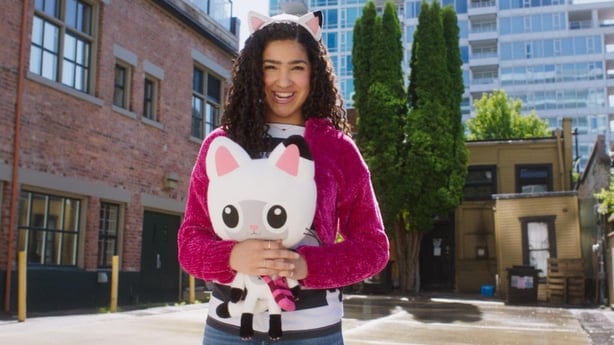 Laila Lockhart Kraner as Gabby breaks the fourth wall in Gabby's Dollhouse: The Movie