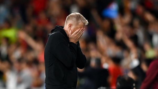 Republic of Ireland head coach Heimir Hallgrimsson reacts after his side concede their first goal during the FIFA World Cup 2026 Group F qualifying match between Portugal and Republic of Ireland at Estádio José Alvalade in Lisbon, Portugal.