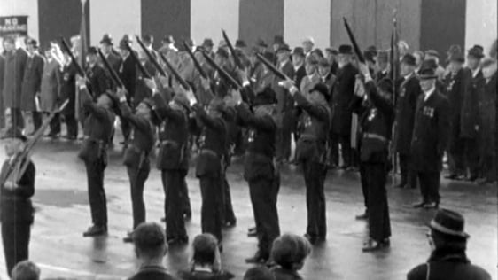 The annual commemoration ceremonies in Dublin Castle, 1970.