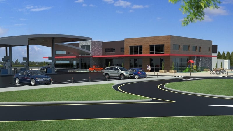 A proposed image of the Banner Plaza on the M18 in Clare