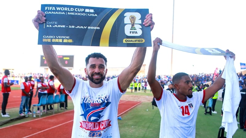 Pico Lopes celebrates booking his ticket to the World Cup alongside team-mate Deroy Duarte
