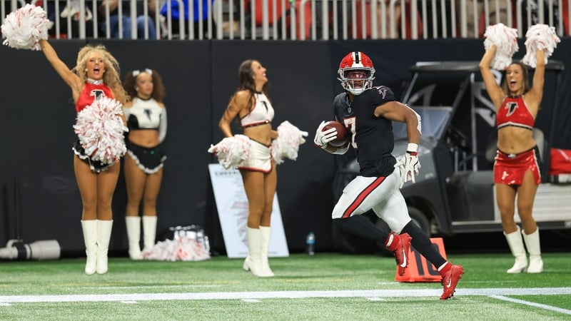 The Atlanta Falcons' Bijan Robinson leads the league in yards from scrimmage this season