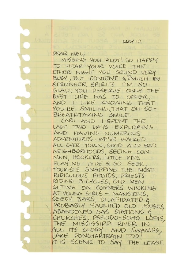 Undated handout photo issued by the Propstore of a letter sent by Madonna to her personal assistant Melissa Crow, describing her stay in New Orleans and upcoming European tour, is expected to make between �500 and �1,000, one of the items for sale in the Music Memorabilia Live Auction on October 23