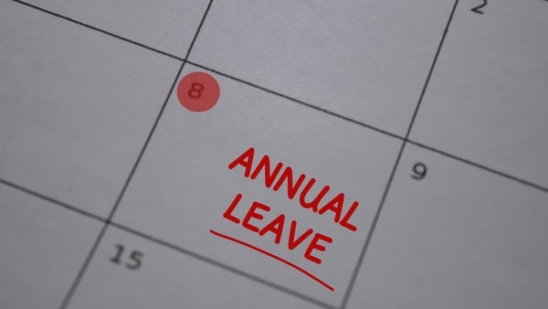 Annual Leave write on calendar. Date 8. Reminder or Schedule Concepts