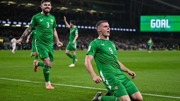 Evan Ferguson after scoring against Armenia - October 2025 