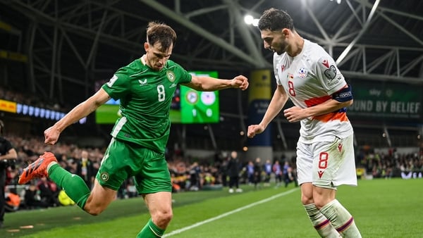 Jayson Molumby of Republic of Ireland in action against Eduard Spertsyan of Armenia