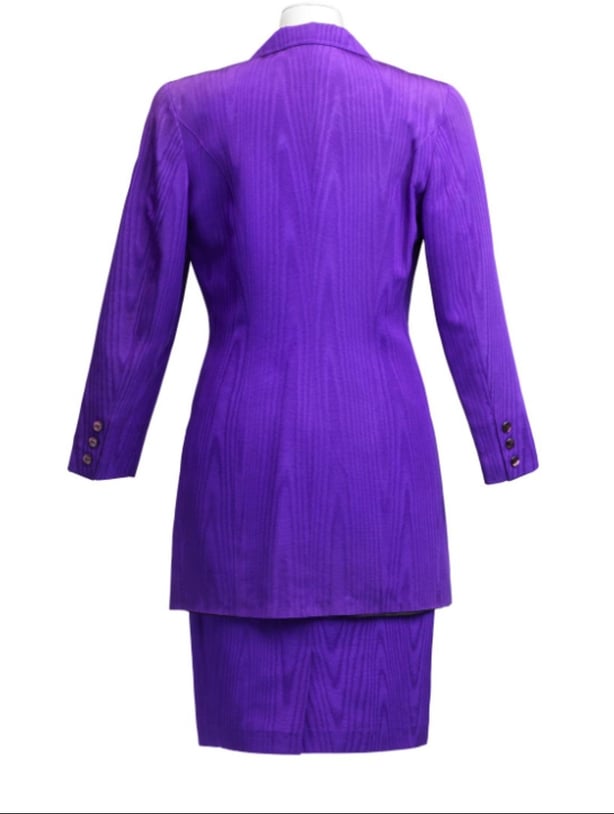 The back of Mary Robinson's purple inauguration suit