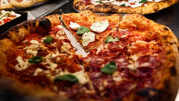 Image of pizzas on a table