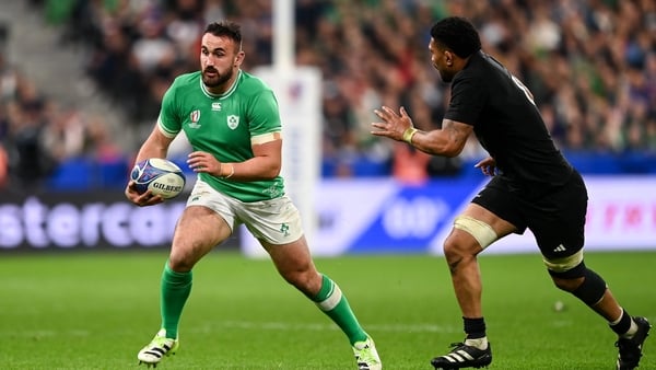 14 October 2023; Rónan Kelleher of Ireland during the 2023 Rugby World Cup quarter-final match between Ireland and New Zealand at the Stade de France in Paris, France. Photo by Ramsey Cardy/Sportsfile