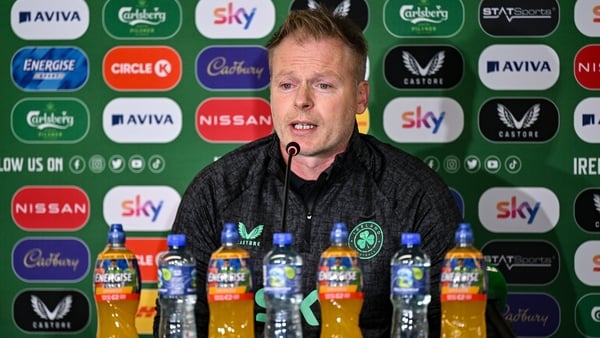 Assistant head coach Alan Mahon speaks to the media during a Republic of Ireland women squad announcement at Tallaght Stadium in Dublin.