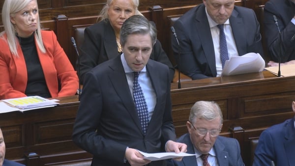 Tánaiste Simon Harris speaking in the Dáil