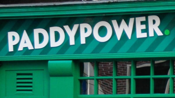 A Paddy Power sign on a shop in Dublin city centre