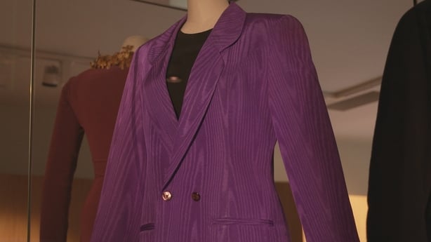 Mary Robinson's outfit on display at a new exhibition at the National Museum at Collins Barracks