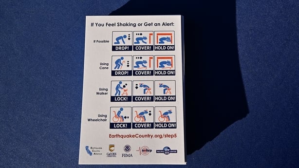Information regarding earthquake reaction is displayed