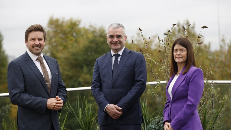 Allan Mulrooney CEO of WDC, Dara Calleary, Minister for Rural and Community Development and the Gaeltacht, Gillian Buckley Head of Investment WDC.