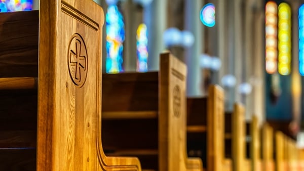 The interior of a Catholic church