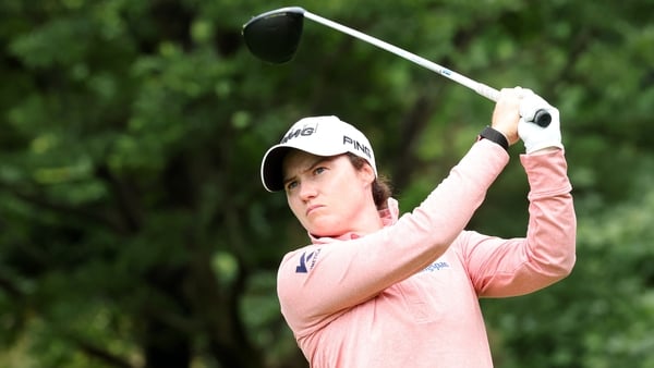 Leona Maguire hits her tee shot at the second hole during the opening round of the BMW Ladies Championship in South Korea