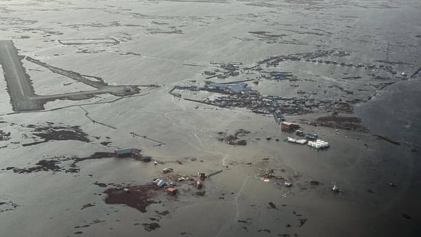 Alaska's air force conducts a search and rescue operation after the state was hit by the remnants of a typhoon